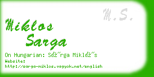 miklos sarga business card